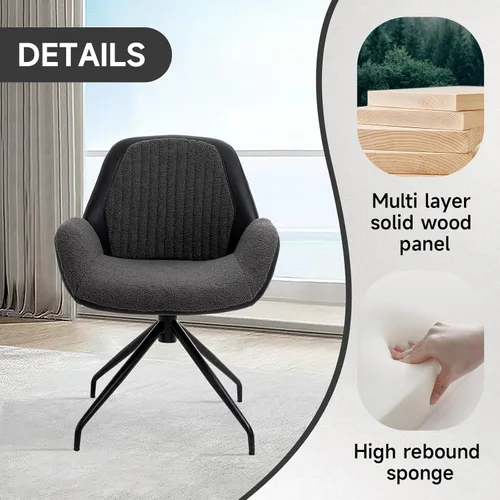 Vista 5 de Sillas de Comedor Modernas Sillas de Comedor Modernas 6 Sillas de Comedor Cuero Negro Moderno