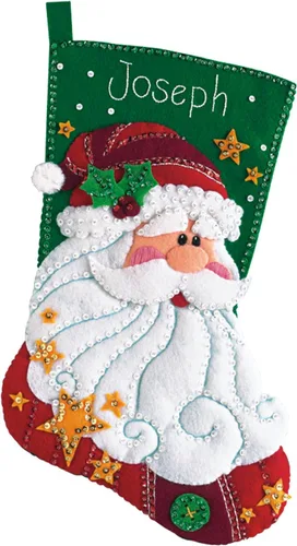 Vista 3 de Calcetín de Navidad Dimensions Needlecrafts de punto de cruz, de 16 pulgadas