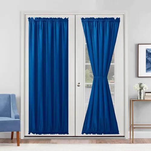 Vista 71 de Hiasan Cortinas francesas para puerta de privacidad, cortina frontal semitransparente con bolsillo para barra para ventana de puerta, 1 panel
