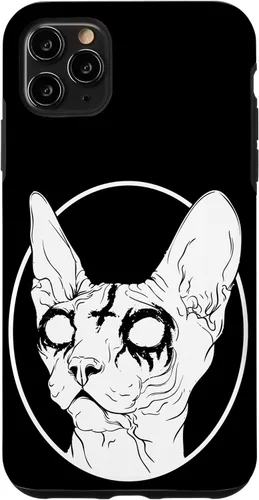 Vista 13 de Black Metal Sphynx Cat Pastel Goth and Death Metal Case for iPhone 17