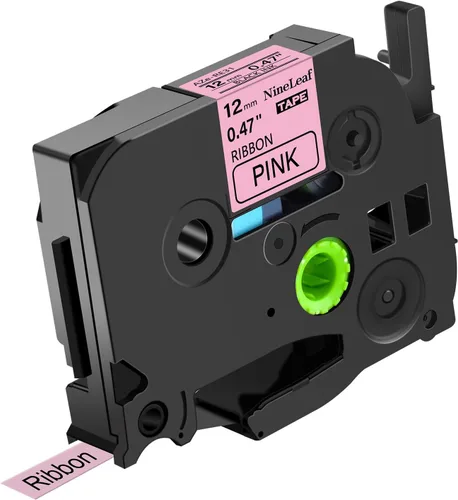 NineLeaf Compatible con Brother P-Touch Embellish TZe-RE31 TZeRE31 TZ-RE31 TZRE31 TZRE31 TZRE31 0.472 in 0.47 Negro sobre Rosa Cinta de Satén