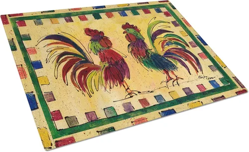 Vista 17 de Caroline's Treasures 1002LCB Barq's, Crabs and Spices Tabla de cortar de vidrio grande decorativa de vidrio templado Tabla de cortar y servir