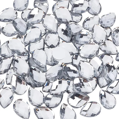 Vista 10 de FINGERINSPIRE 60 diamantes de imitación acrílicos autoadhesivos de 0.98 pulgadas con contenedor, parte trasera plana transparente, gemas circulares