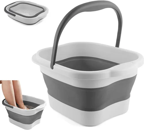 Vista 12 de Cubo Plegable para Baño de Pies con Mango, Cubo de Masaje de Hidromasaje Plegable de Plástico con Masajeador de Punto de Acupuntura para Lavado