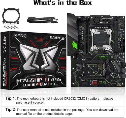 Vista 7 de MACHINIST Placa base ATX LGA 2011-V3, placa base para juegos X99 con tarjeta de auto-comprobación