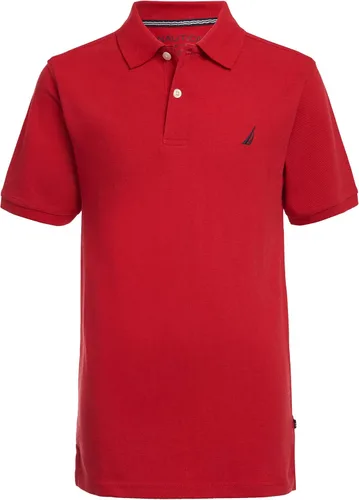 Nautica Polo de ancla de manga corta para niños, cierre de botón, suave y cómodo, tela de piqué