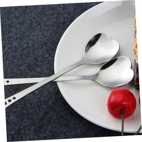 Vista 5 de Cuchara de café 6pcs Cucharas agitadoras Cucharas en forma de corazón Cuchara de pastel Cuchara de cocina