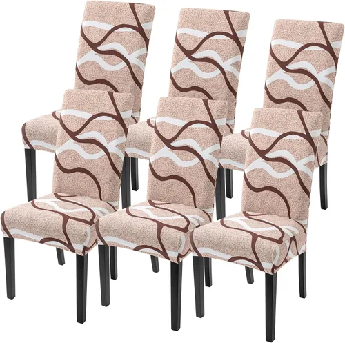 Vista 56 de SearchI Juego de 2 fundas elásticas para sillas Parsons de comedor, fundas elásticas con estampado de elastano, extraíbles, lavables, fundas