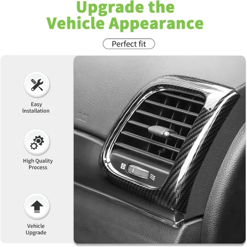 Vista 3 de Juego completo de 17 piezas de fibra de carbono compatible con Jeep Grand Cherokee 2016-2021, cubierta del panel de control de la consola central