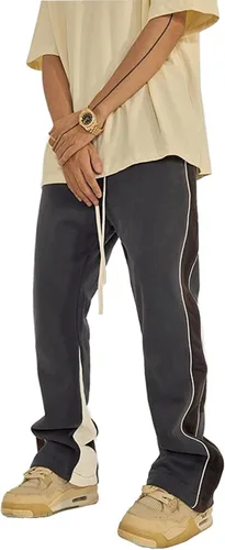 Pantalones deportivos de gamuza sintética para mujer, pantalones de baile acampanados para hombre