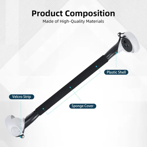 Vista 6 de Compatible with Quest 2 VR Accessories - SINWEVR Long Stick Handle Bracket, Enhanced Golf + Home Run Baseball First Person Tennis Racket NX