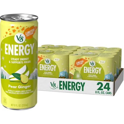 Vista 30 de V8 Energy Strawberry Banana Juice Energy Drink, lata de 8 onzas líquidas (paquete de 24)