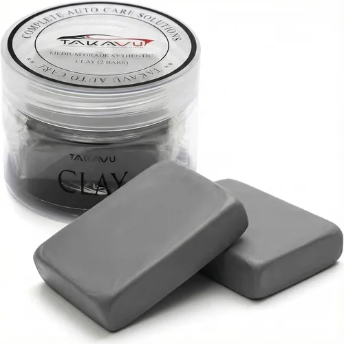 TAKAVU - Barras de arcilla para automóvil, 2 unidades, 3.53 onzas, material de grado medio de alta calidad, limpiador de barra de arcilla mágica