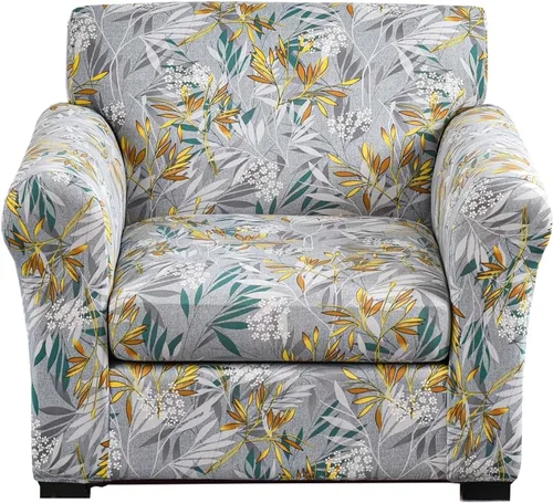 Vista 100 de Fundas elásticas para sofá de 1/2/3 cojines, funda estampada con fundas de cojín de asiento separadas, fundas de sofá lavables, protector de muebles