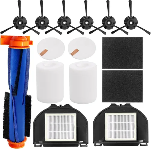 Piezas de repuesto para aspiradora robot Matrix Shark RV2310AE/AV2310AE/RV2320S/RV2300S/UR2360S, 1 rodillo de cepillo principal, 6 cepillos