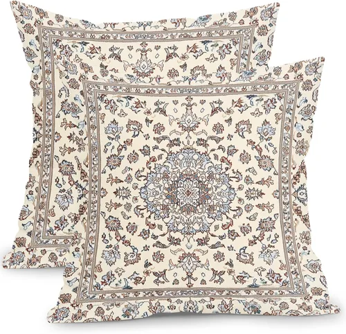 Vista 14 de Fundas de cojín decorativas primavera-verano 40x40 cm, juego de 2 fundas de cojín verdes con flores botánicas, fundas de cojín decorativas para Aqua