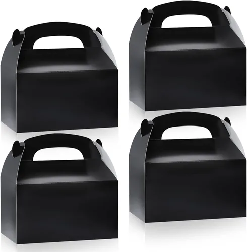 24 cajas a dos aguas, cajas de dulces a dos aguas negras, cajas de regalo de fiesta, cajas de regalo de regalo para fiestas, cajas de regalo de Negro