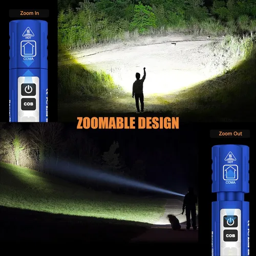 Vista 7 de Banral Linternas tácticas recargables de alto lúmenes - Linterna LED magnética USB C súper brillante, pequeña y potente, 8 modos, linterna