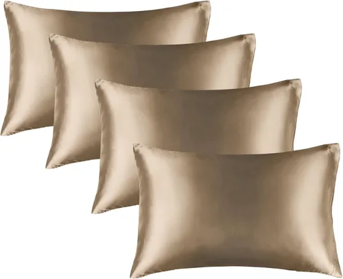 Vista 78 de BEDELITE Funda de almohada de satén para cabello y piel, súper suave similar a las fundas de almohada de seda, paquete de 4 con cierre de sobre
