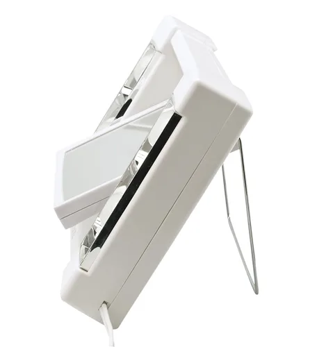 Vista 2 de JERDON Espejo de maquillaje de dos caras con luces, espejo de tocador con aumento 3X e iluminación sin deslumbramiento, base blanca, modelo J1010