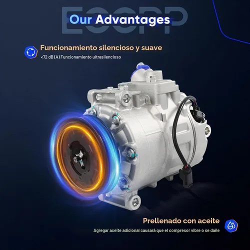 Vista 6 de ECCPP Compresor de aire acondicionado 2001-2006 Compatible con Hyundai Santa Fe 2.7L Compresor de aire acondicionado de enfriamiento rápido