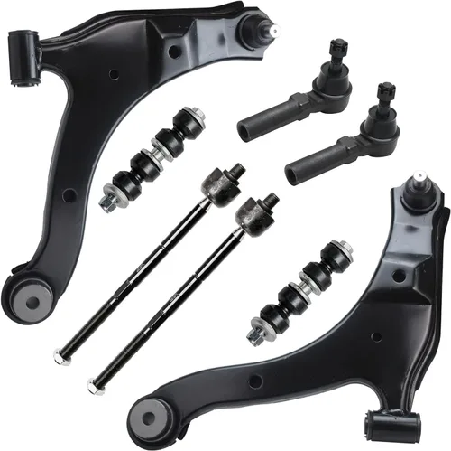 Vista 304 de Detroit Axle - Kit de ocho piezas - brazos de control de suspensión inferior delantero y trasero con juntas de bolas, extremos de barras