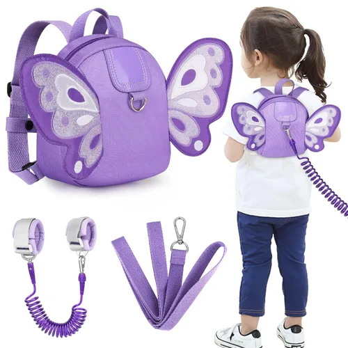 Vista 16 de Accmor Mochila con arnés para niños pequeños con correa, lindas mochilas con dinosaurios con enlace antipérdida en la muñeca, lindas pulseras