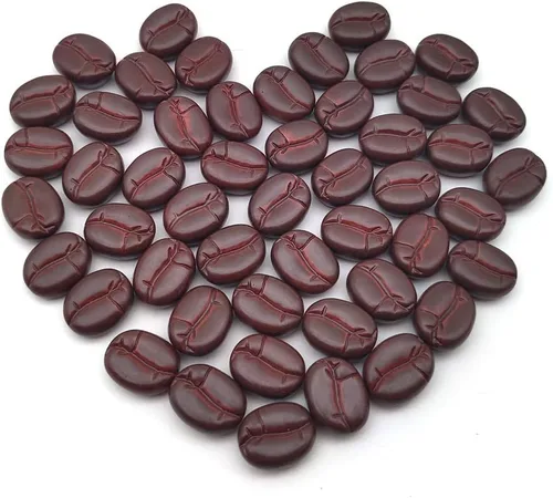 Rgontar 50 piezas de resina de granos de café de simulación mini decoración de granos de café