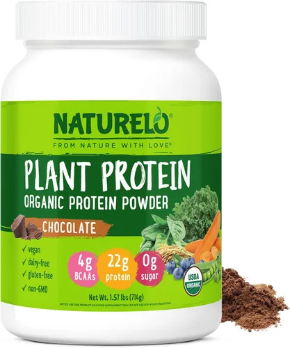 NATURELO Proteína vegetal en polvo, chocolate, 0.78 oz de proteína, sin OMG, vegano, sin gluten, lácteos o soja, sin sabores artificiales,