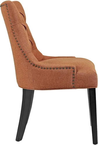 Vista 18 de Modway Regent - Silla de comedor de tela tapizada con botones en color blanco