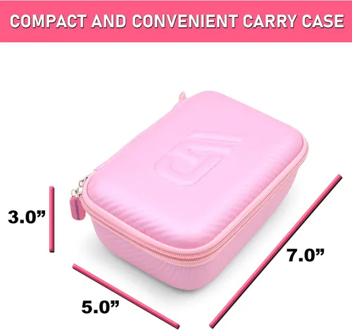 Vista 2 de CASEMATIX Funda de viaje rosa compatible con inhaladores de asma, máscaras y espaciadores, solo funda