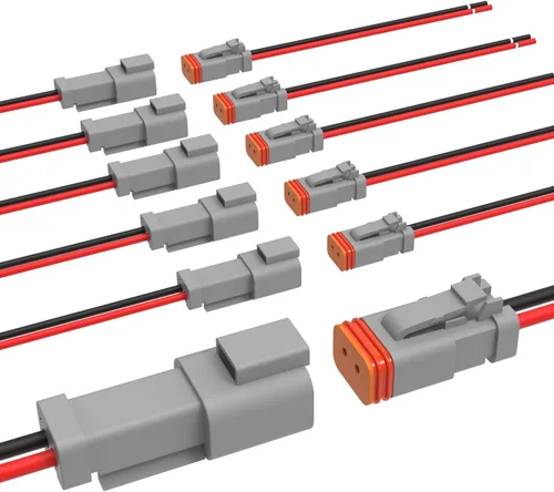 Vista 13 de Newdeli Deutsch - Kit de conectores eléctricos de 8 pines, impermeables, 16 AWG, macho y hembra, conectores de cable automotriz para automóvil