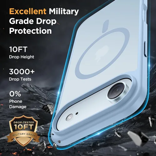 Vista 578 de Miracase - Funda magnética para iPhone 13 de 6.1 pulgadas (compatible con MagSafe) (con 2 protectores de pantalla), protección de grado militar