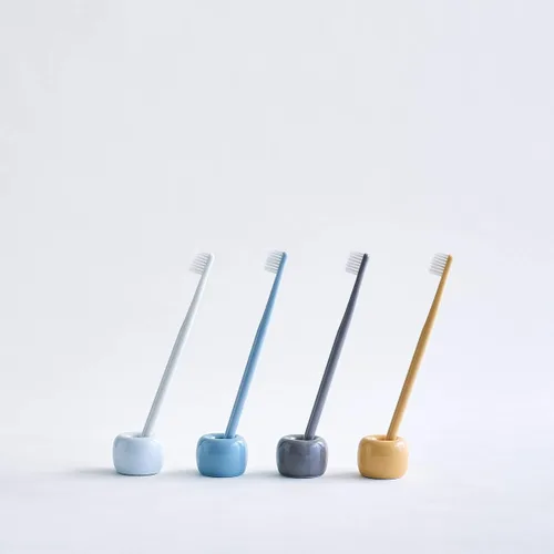 Vista 2 de Muji Soporte para cepillo de dientes de porcelana (azul)