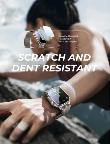 Vista 6 de MAGIC JOHN Paquete de 2 para Apple Watch Ultra 3 (2025) Ultra 2/Ultra protector de pantalla de 49 mm, [Tecnología de alineación automática] Película