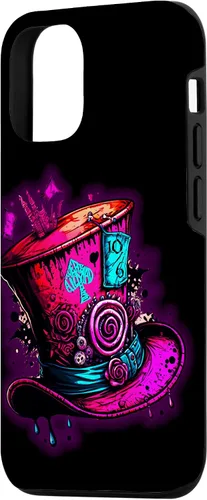 Vista 2 de Funda para iPhone 12/12 Pro We're All Mad Here Pink Steampunk Alicia en el país de las maravillas