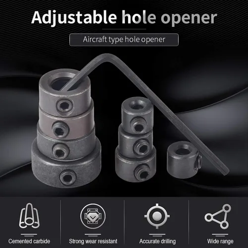 Vista 5 de KATUR 8 piezas de broca de carpintería de profundidad, collares de parada de anillo, posicionador con llave hexagonal para apretar y parar, juego