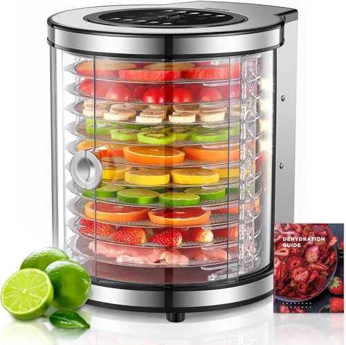 Reemix Deshidratador de alimentos de acero inoxidable de 10 bandejas con
