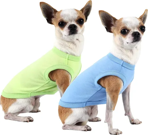 Vista 16 de Camisas Rosa Blancas para Perro, Camiseta de Algodón Suave en Blanco para Perro Chico y Perro Grande, Ropa Simple para Bulldog Grande, L Rosa Blanca