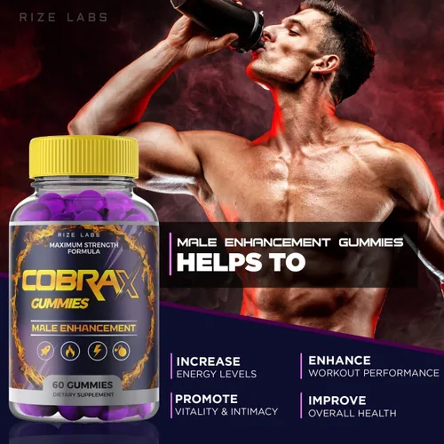 Vista 2 de CobraX - Gomitas CobraX para hombres, Cobra X Enhancement ed Shark Support Tank Suplemento ultra puro, Gomitas Fórmula avanzada Revisión Energética
