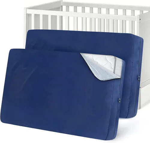 Vista 7 de Bolsa de colchón de cuna, impermeable, resistente, con cremallera fuerte, reutilizable, para moverse, color azul