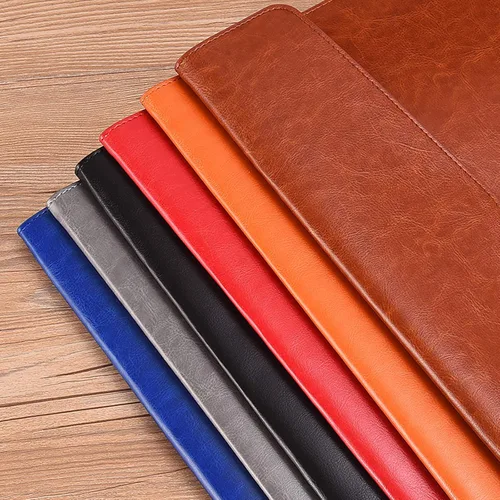 Vista 7 de Enyuwlcm Carpeta de Archivos de Cuero PU A4 con Cierre de Presión Estuche Portadocumentos con Sobre de Cierre para Recibos y Contratos Gris