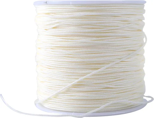 Vista 69 de KONMAY 1 rollo de cuerda de nailon de 150 yardas, trenzado de 0.016 in de nailon Shamballa Macramé/cordón de cuentas, cordón de nudo chino, cuerda