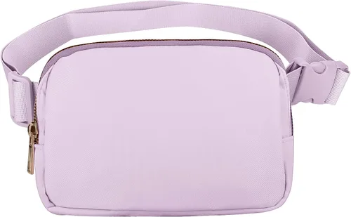 Vista 31 de VOROLO Riñonera para mujeres y hombres, bolsa cruzada, bolsa de cinturón con correa ajustable, Gris claro, Talla única