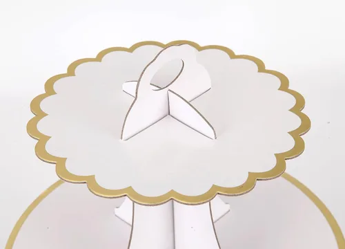 Vista 67 de YLDW Soporte para cupcakes de 3 niveles, soporte de torre de cartón para tartas, soporte de postre desechable para cumpleaños, fiesta de té Negro