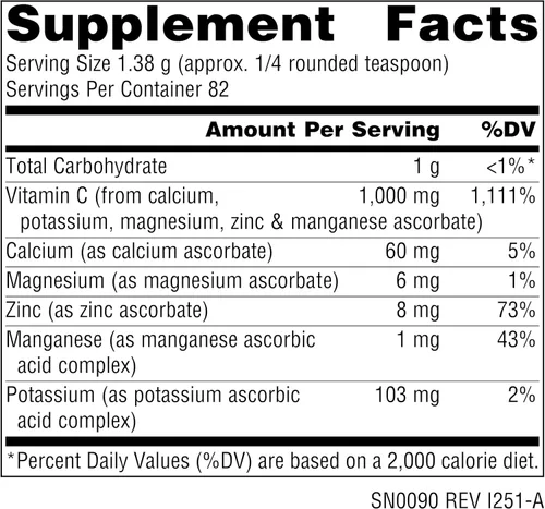 Vista 2 de Source Naturals Ultimate Ascorbate C Powder - Vitamina C - 1000 mg Apoya el sistema inmunológico - 4 oz