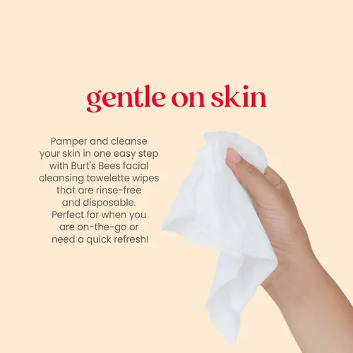 Vista 5 de Toallitas de limpieza facial para piel sensible de Burt’s Bees, Piel sensible