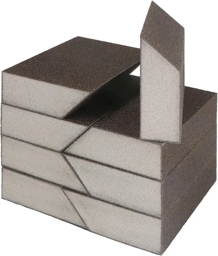 Vista 10 de Bloques de lijado en ángulo de grano 60, bloque de arena de esponja gruesa, lavable y reutilizable, bloque de papel de lija húmedo y seco