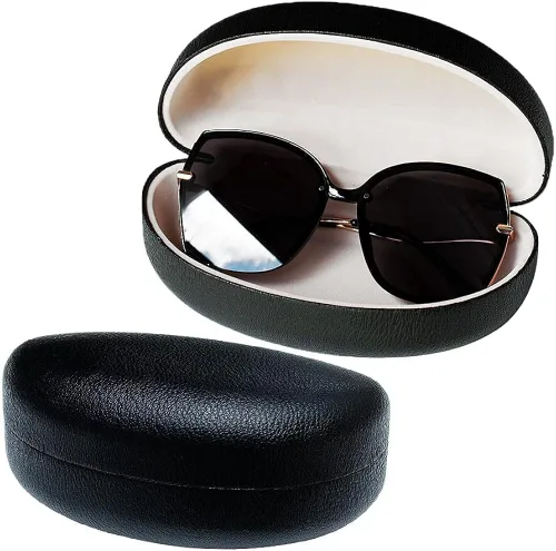 Vista 2 de Funda grande para lentes de sol, carcasa rígida de gran tamaño, funda protectora para gafas de sol y gafas de sol