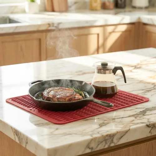 Vista 1005 de MicoYang Alfombrilla de Silicona para Secar Platos de Múltiples Usos, Fácil de Limpiar, Ecológica, Alfombrilla de Silicona Resistente al Calor